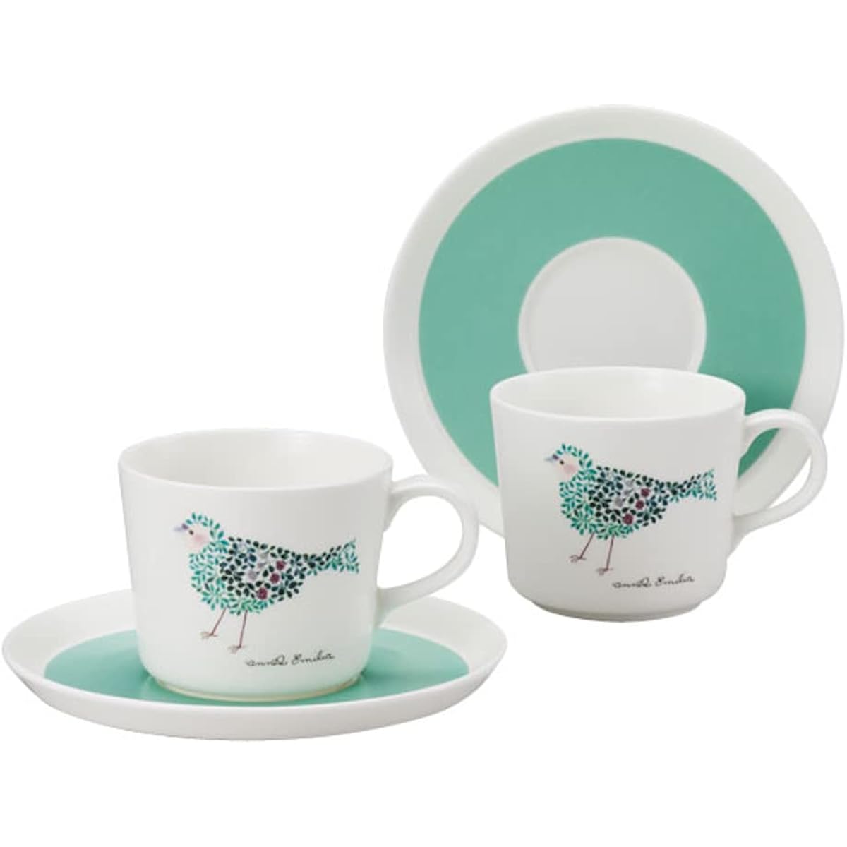 NARUMI Cup Saucer Set, Anna Emilia, For Tea and Coffee, Pair Set, 220cc, Microwave Warming, Dishwasher Safe, 96697-23167P