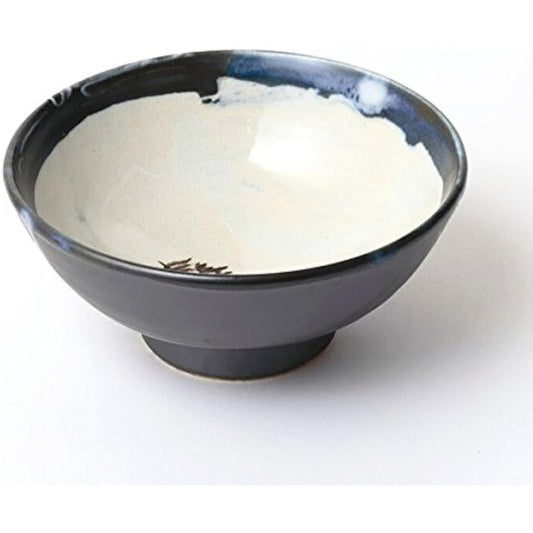 Ohori Soma ware Matsunaga kiln rice bowl black small