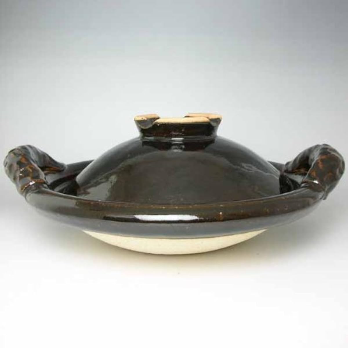 Doraku kiln black pot 8 inches (for 2 people) [Earthen pot Doraku kiln Iga ware]