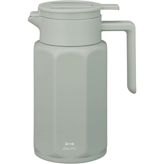 BRUNO Tabletop Pot, Compact, Thermal Insulation, Cold Insulation, Vacuum Double Layer, 0.75L, Fluorine Coating, Coffee, Barley Tea, Green Bruno Stainless Steel Table Pot, Mother's Day BHK268-GR