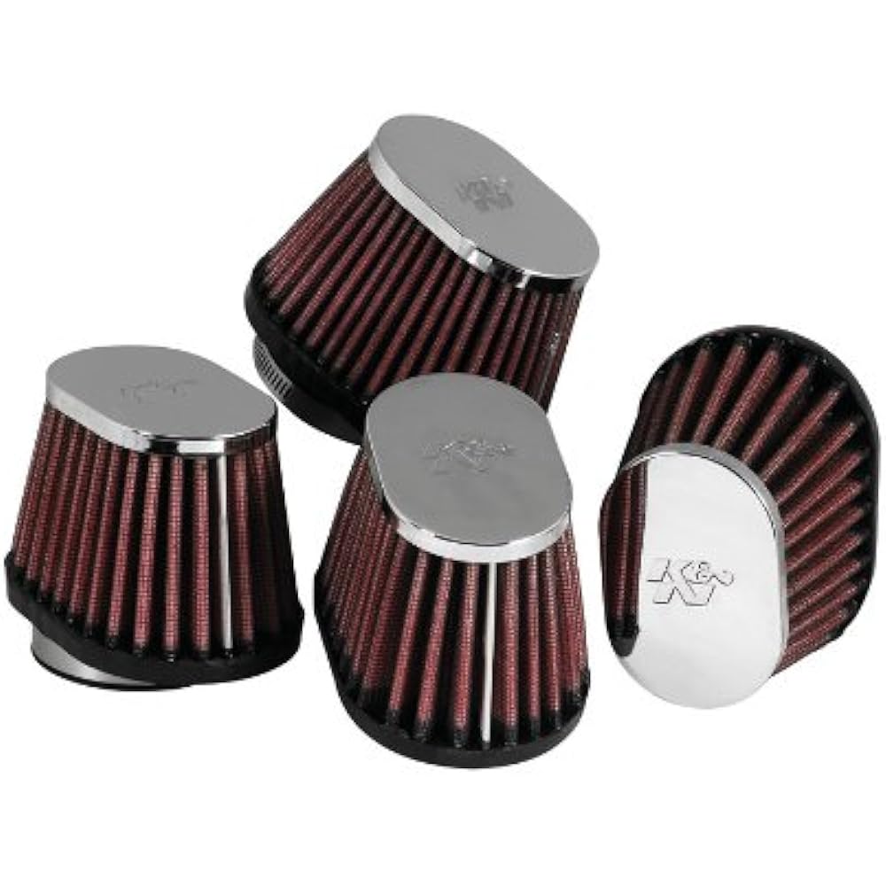 K&N Custom Filter Oval Taper ?51 Chrome Plated End Cap XJR400/R/S -00 GSXR1100 86-88/GSXR750 86-87 GPZ750R/GPZ400F/Z400GP/ZEPHYR400/X/ZRX400 KEIHIN CRIN b 26-3 3? 4 RC-1824