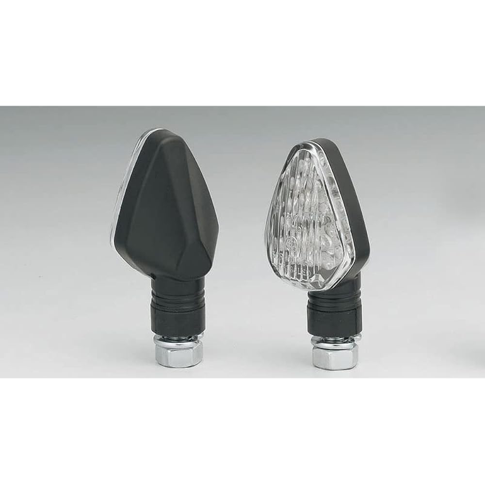 Kijima Motorcycle Motorcycle Parts LED Turn Signal Lamp MAT Type M10 50x37x32mm 12V1W General Purpose Black/Clear 2 Pieces 219-5130 (E Mark Obtained)