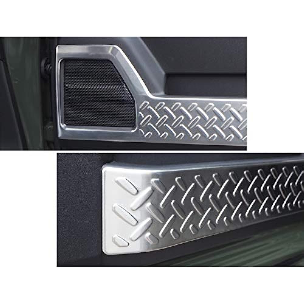 Samurai Produce Suzuki Jimny JB64 Jimny Sierra JB74 Dedicated Inner Door Protection Cover Banded Steel Plate Pattern 2P Silver Hairline