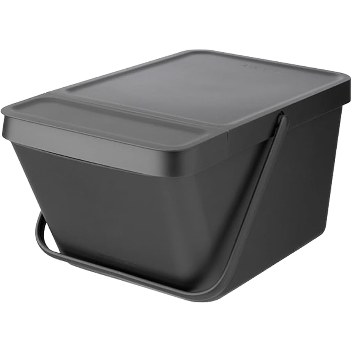 Brabantia Trash Can with Lid Manual 20L Width 28 x Depth 45 x Height 22.5cm Made in Belgium Sort & Go Stackable Recycling Bin Dark Gray 277726