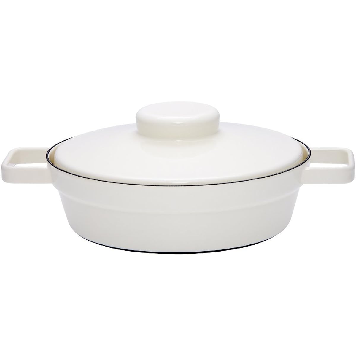 Enamel pot aroma pot pan 1.33L diameter 24cm pure white