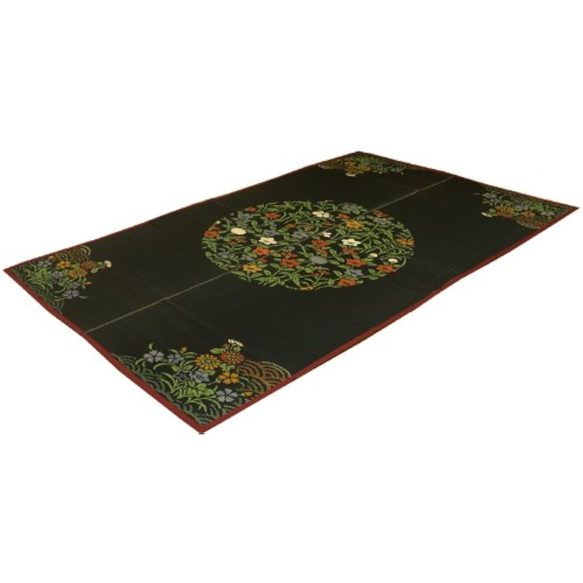 Purely domestic rush flower mat ``Summer Grass'' Black Edoma 6 tatami (approx. 261 x 352 cm) (#4120706)