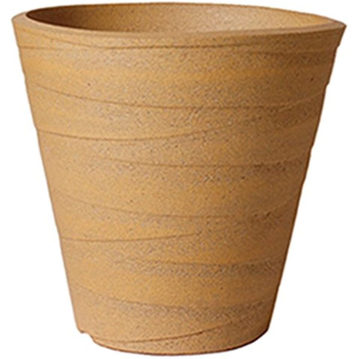 Plus Garden Flower Pot Shaved Long Φ295mm With Bottom Hole Mustard Yellow Shigaraki Ware 24-05