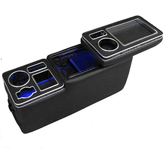Brace blue LED walk-through center console box storage BT-022