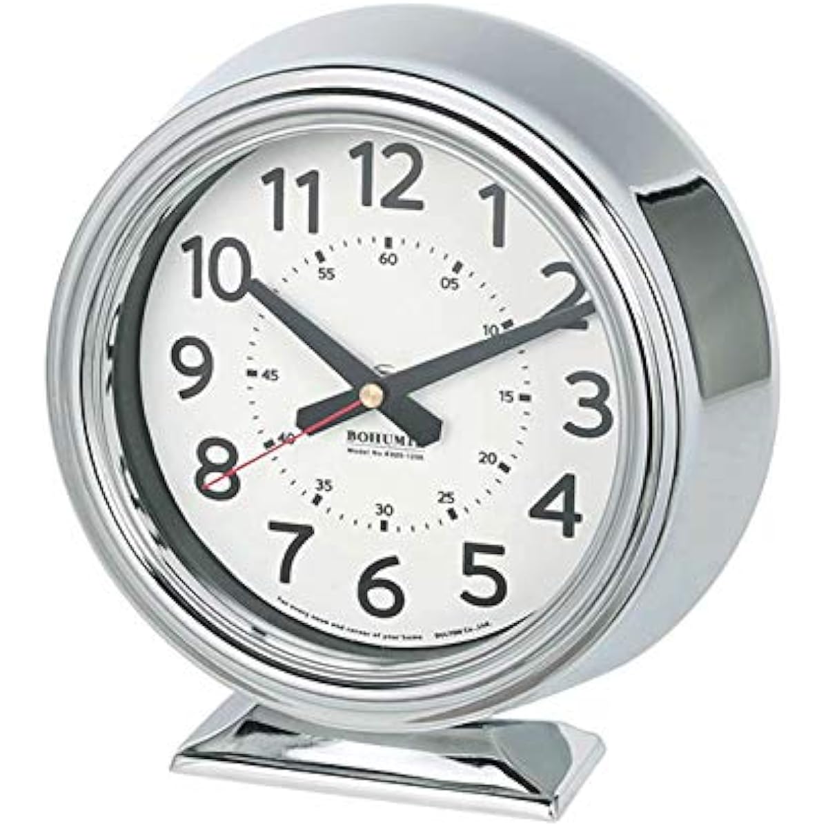 Dalton Bohumil Clock Chrome Table Clock with Playfulness Height 220mm Width 215mm Depth 80mm K925-1256CR