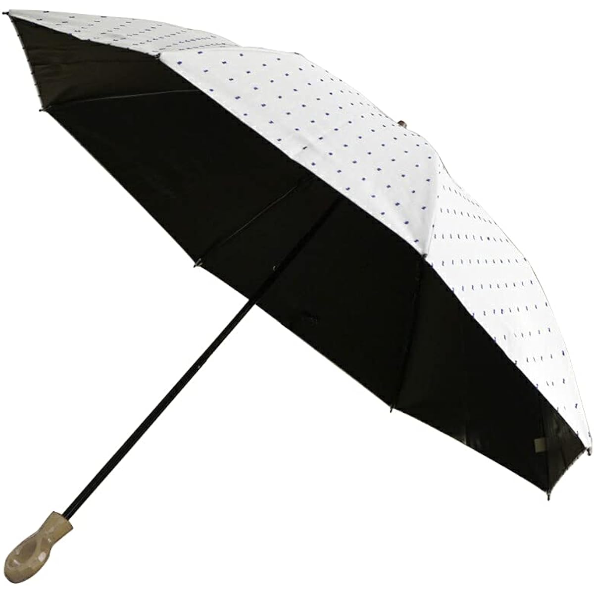 Made in Japan, Folding Umbrella for Both Sunny and Rainy Days, Class 1 Shading, 2 Tier Folding, Shading Rate 99.99%, Komiya Shoten Fringe Dot Shade