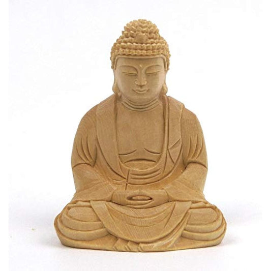 Kurita's special Buddha statue [Tathagata] Shakyamuni Buddha seated statue 2.0 dimensions (total height 7.5 cm, width 6 cm, depth 4.5 cm) High quality wood carving made of cypress wood Body only 5124