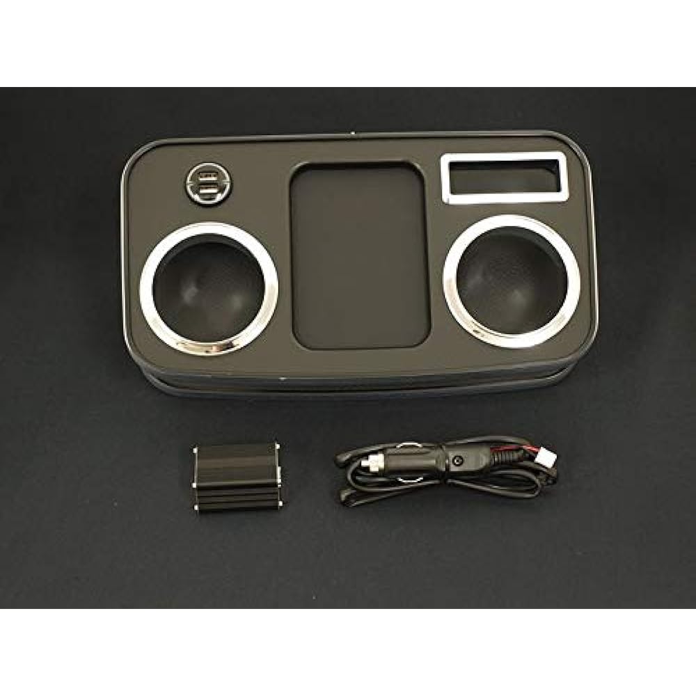 NV350 Caravan Front 2-seater only Second center drink holder with USB holder V2 Black leather finish G22-353