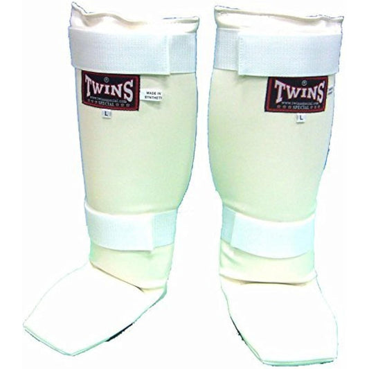 Twins Leg Guard Synthetic Leather (PU) White L Size