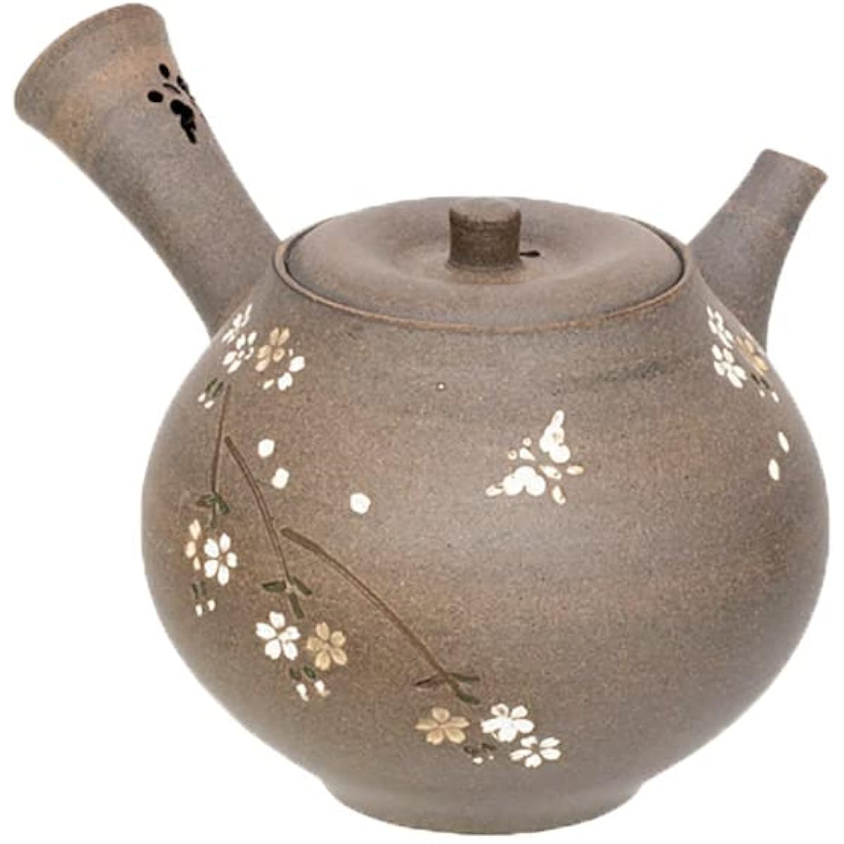 Tokoname Ware Teapot 4-532 Aomine No. 17 Ware Finished Cherry Blossom Butterfly Transparent Teapot 270ml Thin (Sasame) Master Craftsmanship Made in Japan Boxed T2069