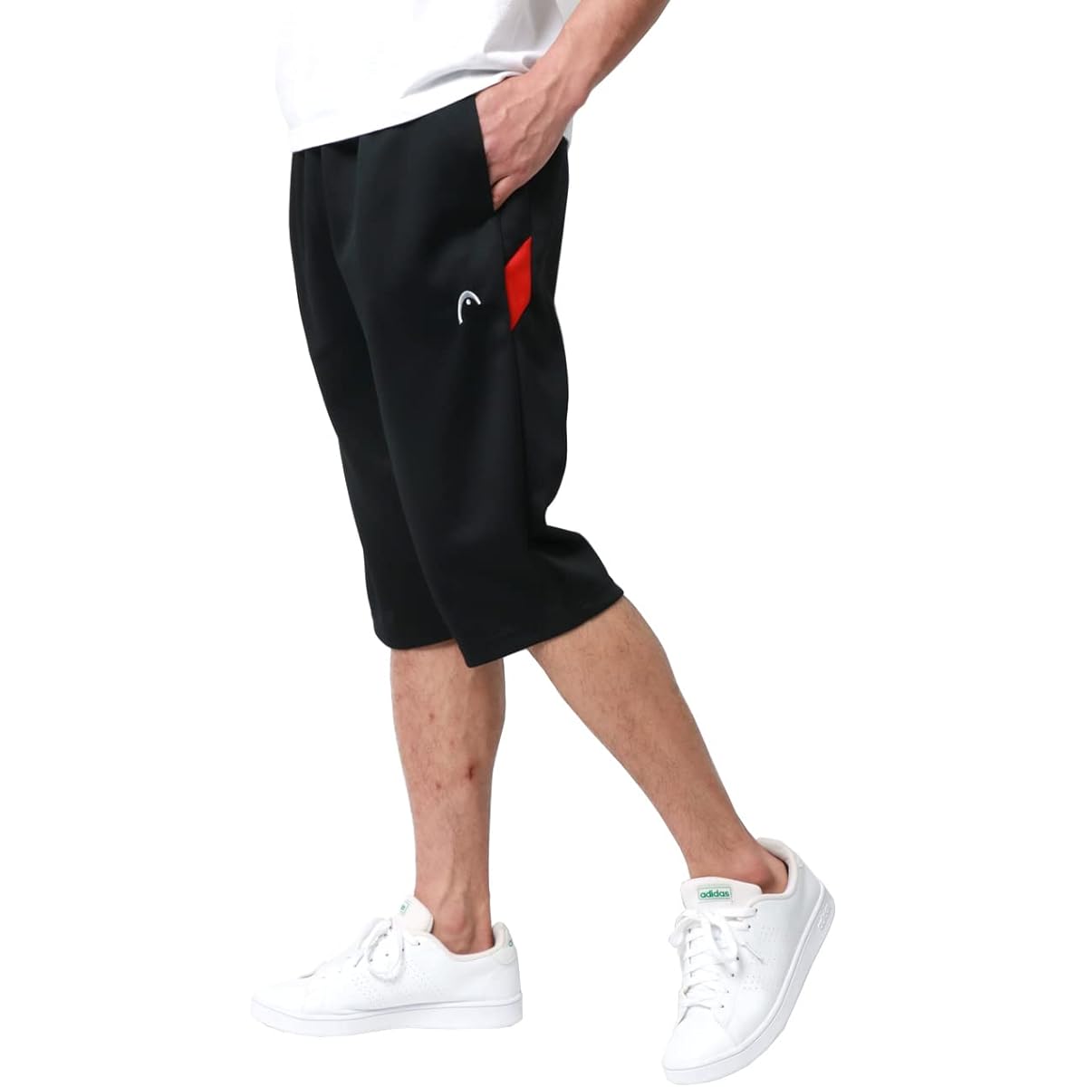 [Head] Men's Jersey, Lower 3/4 Length, Absorbent, Quick Drying, Antibacterial and Odor Resistant, Side Switching, Half Pants, Shorts, Room Wear