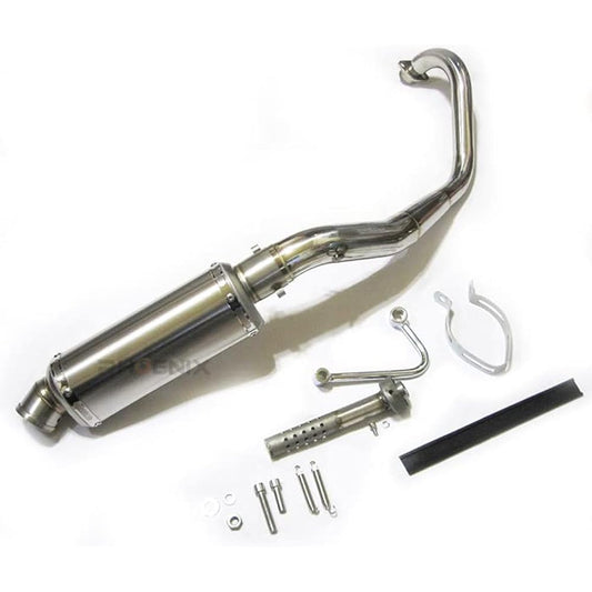 PHOENIX down muffler main body racing muffler stainless steel oval no gloss round cut with baffle monkey gorilla etc. general purpose