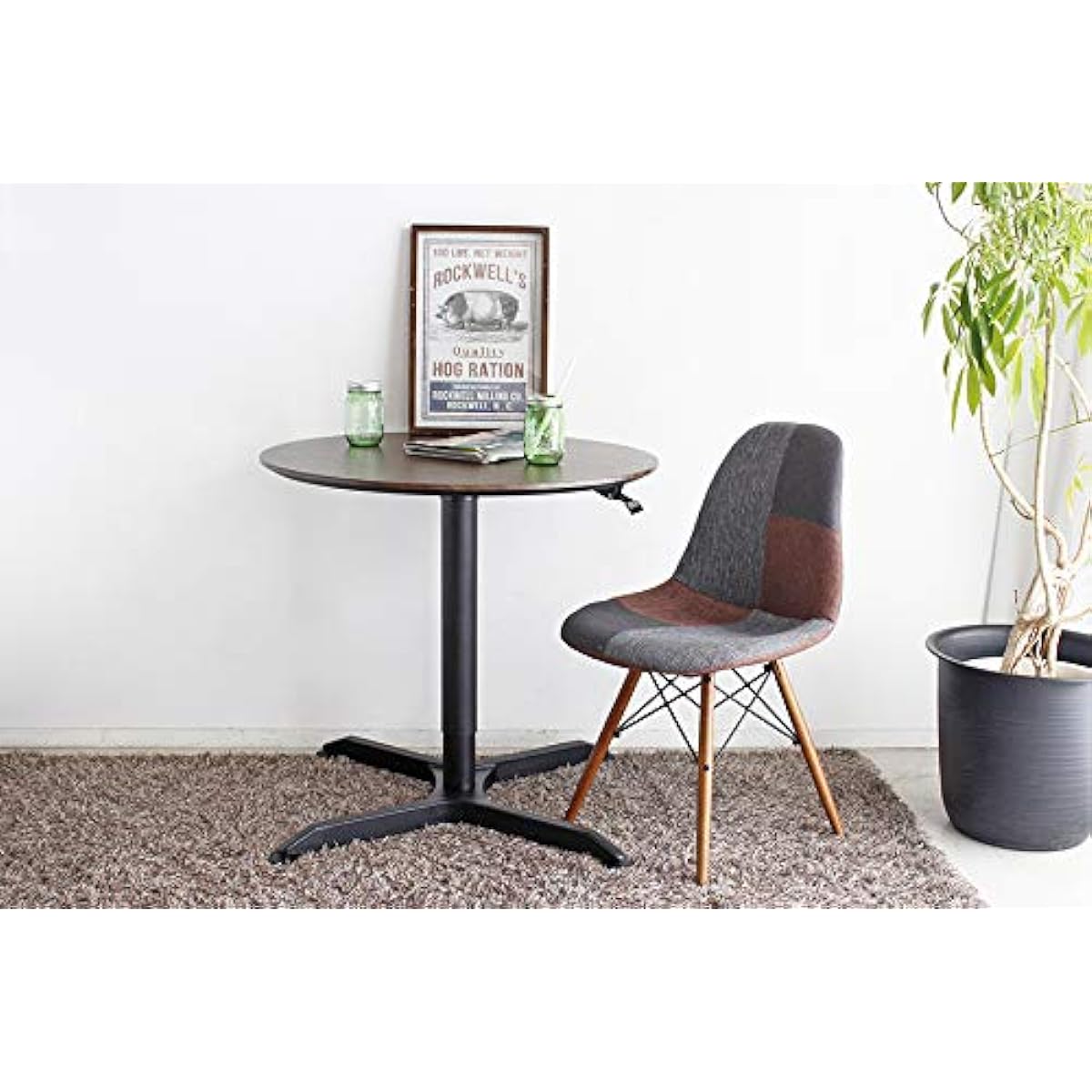 Touma Counter Table Brown Width 80 x Depth 80 x Height 65.5-103.5cm Marnie Elevating Type