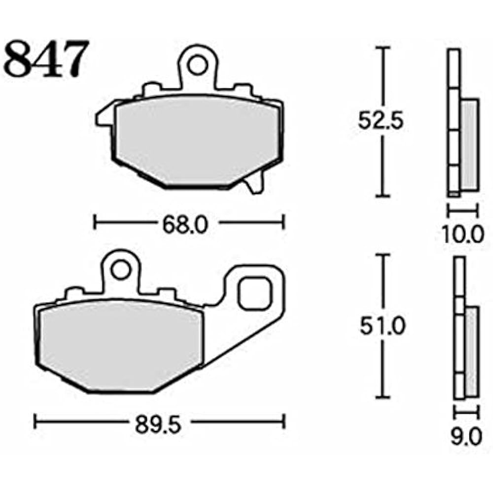 RK Brake Pad Mega Alloy KAWASAKI: Zephyr χ '96~'04 (Rear) etc. Motorcycle Motorcycle 847MA-X