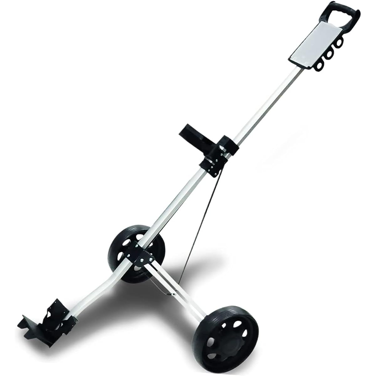 life_mart Golf Cart Golf Cart Easy to Install Golf Bag Folding Storage Compact Manual 2 Wheels Golf Club Carrying Round