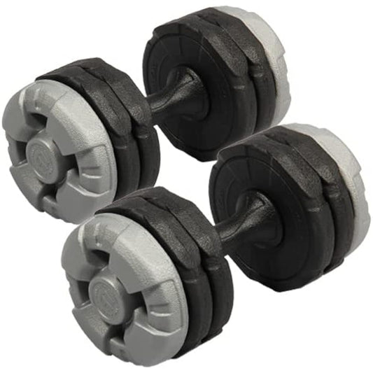 Leading Edge Adjustable Dumbbell Army Dumbbell 10kg x 2 Piece Set Adjustable Odorless Rust Free Muscle Training Gray x Black