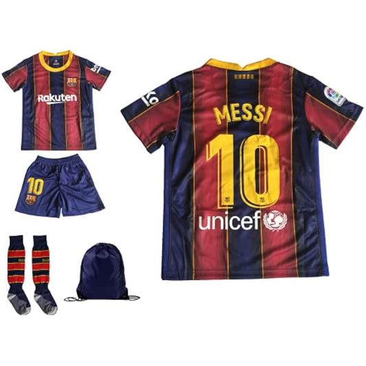 [ICHI&YOUNG] Children's Soccer Uniform, FCB Soccer Wear, Practice Wear, Training Wear, Kids, Top and Bottom Set, Socks Included, Storage Bag Included