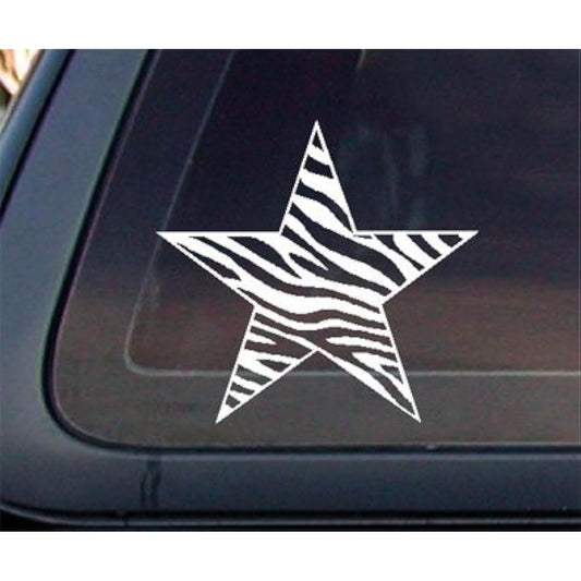 ZEBRA Print Star car decal/sticker