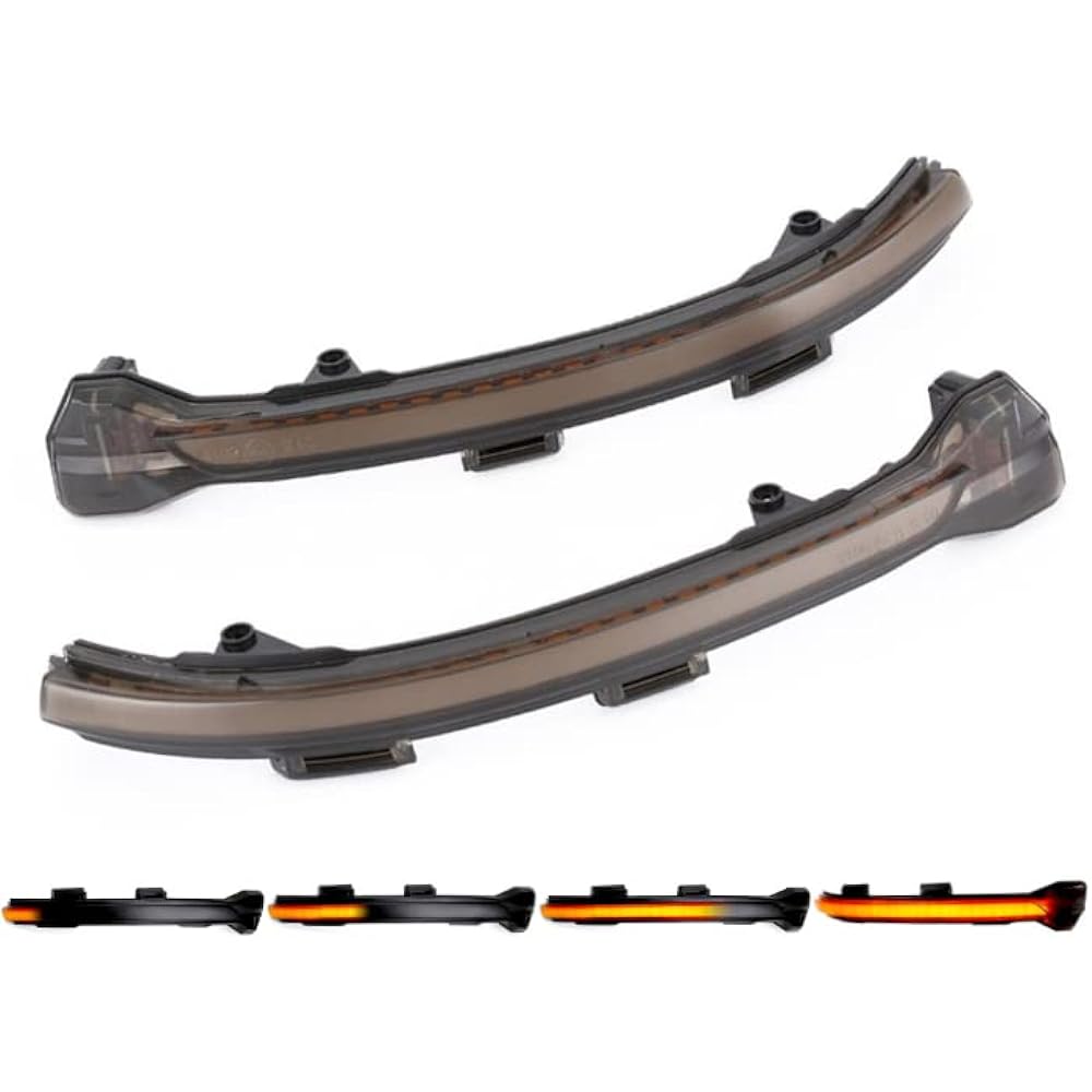 Volkswagen Compatible Door Mirror Sequential Turn Signal LED VW Golf 7 Touran etc. Flowing Turn Signal Smoked Lens Side Mirror Sequential Turn Signal
