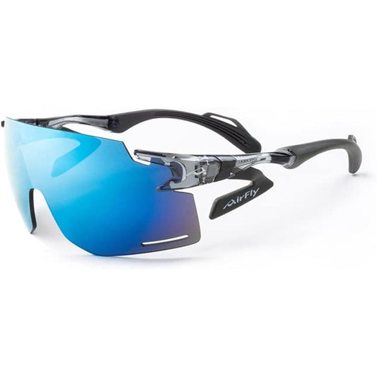 "Domestic regular product" AirFlay sports sunglasses without nose pads AF-301 BK series Frame color Clear ash Lens color Blue mirror Visible light transmittance 12% UV cut rate 99% or more Product number AF-301 C-34BK