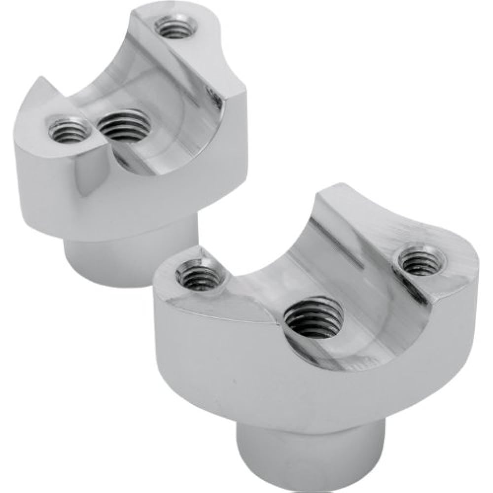 Drag Specialties Forged Aluminum Harley Handlebar Riser Straight Type 5.5 inches (140mm) Chrome P-0602-0400