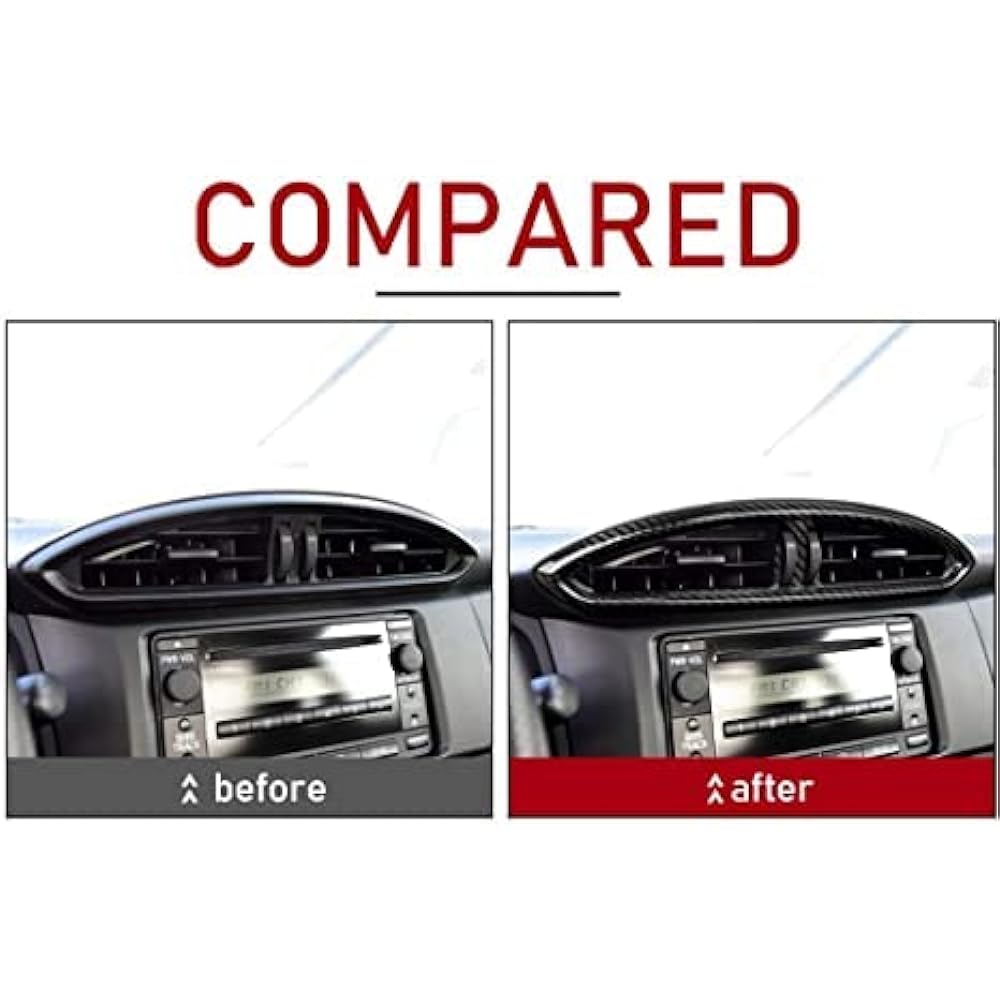 AIRSPEED For Subaru BRZ ZC6/Toyota 86 ZN6 Central Control Air Conditioner Vent Outlet Decoration Sticker Cover Trim for 2013-2020 Accessories Interior Parts (Black)