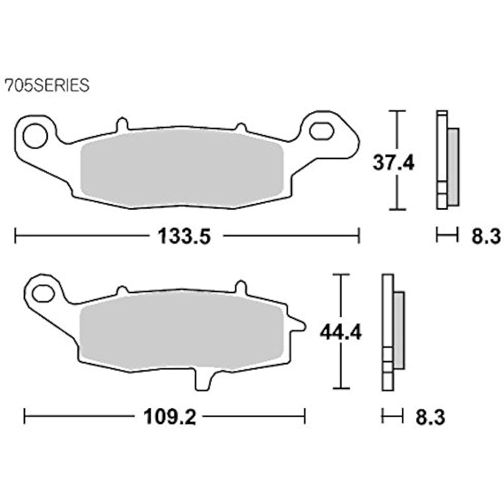 KITACO SBS Brake Pad 705HF Ceramic ST250 Glass Tracker V-Storm 650 NINJA400 NINJA400R Zephyr Modified GPZ1100 etc. 777-0705000