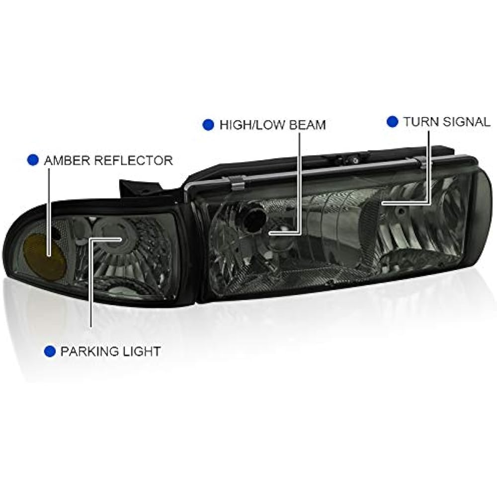 SPEC-D TUNING 2LCLH-IPA91G-EU Chevrolet Inparis Caprice Crystal Smoke Headlight + Color Land Lamp