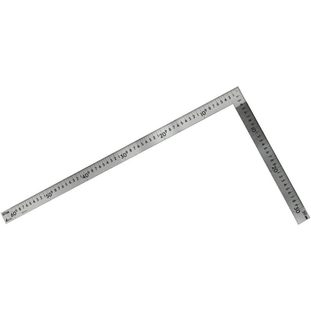 シンワ測定(Shinwa Sokutei) 曲尺 中金普及型ステン 60cm×30cm裏面2尺×1尺 併用目盛 1819ah 63412