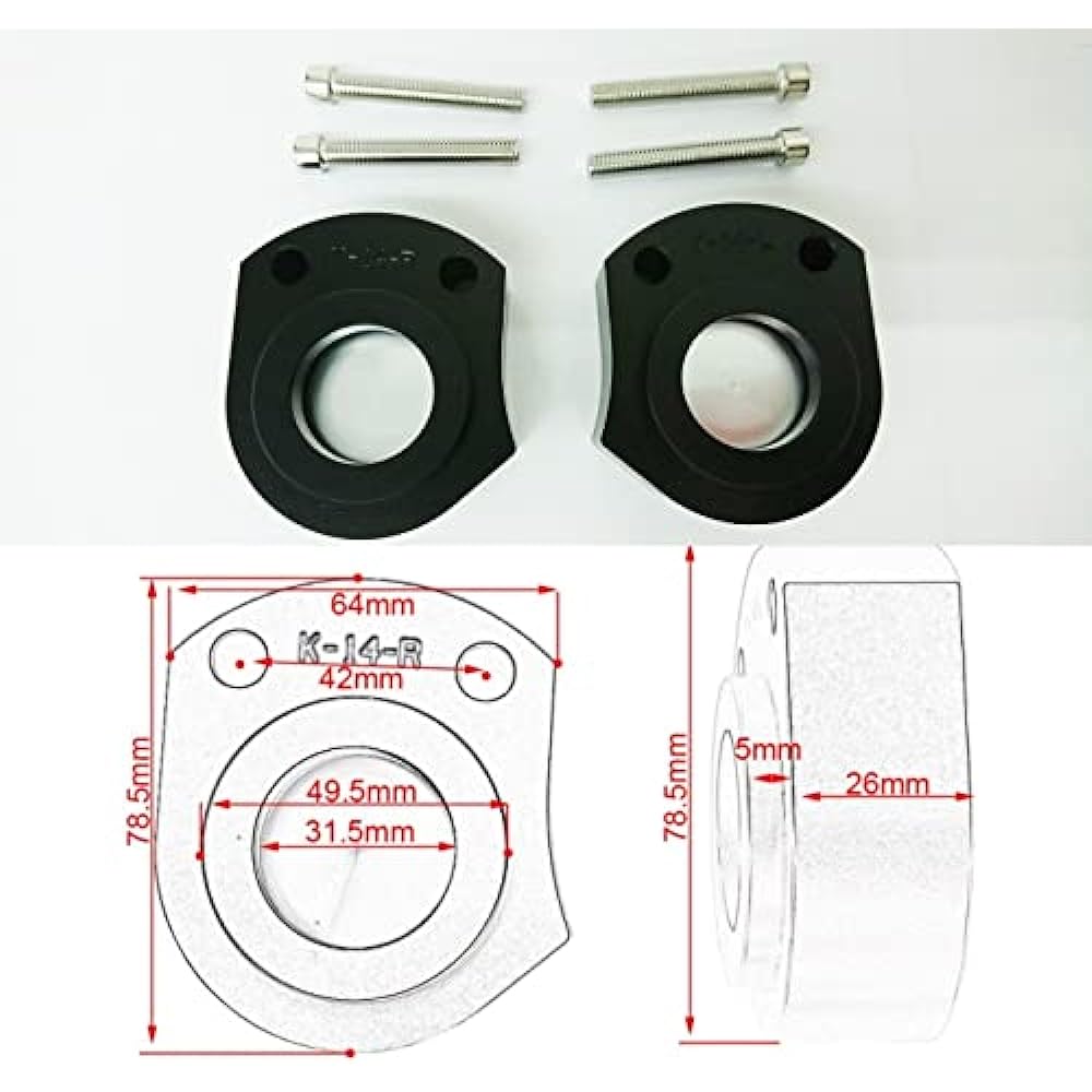 RAY CRAFT Kawasaki ZX14 ZZR1400 Handle up spacer 25mm up