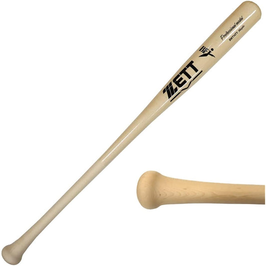 [ZETT] Professional model with head cutout for easy swinging, hard wooden bat, lightweight, maple, Baseball Hall original bwt14ty, Genda type, Mori type, Yoshikawa type, Sano type