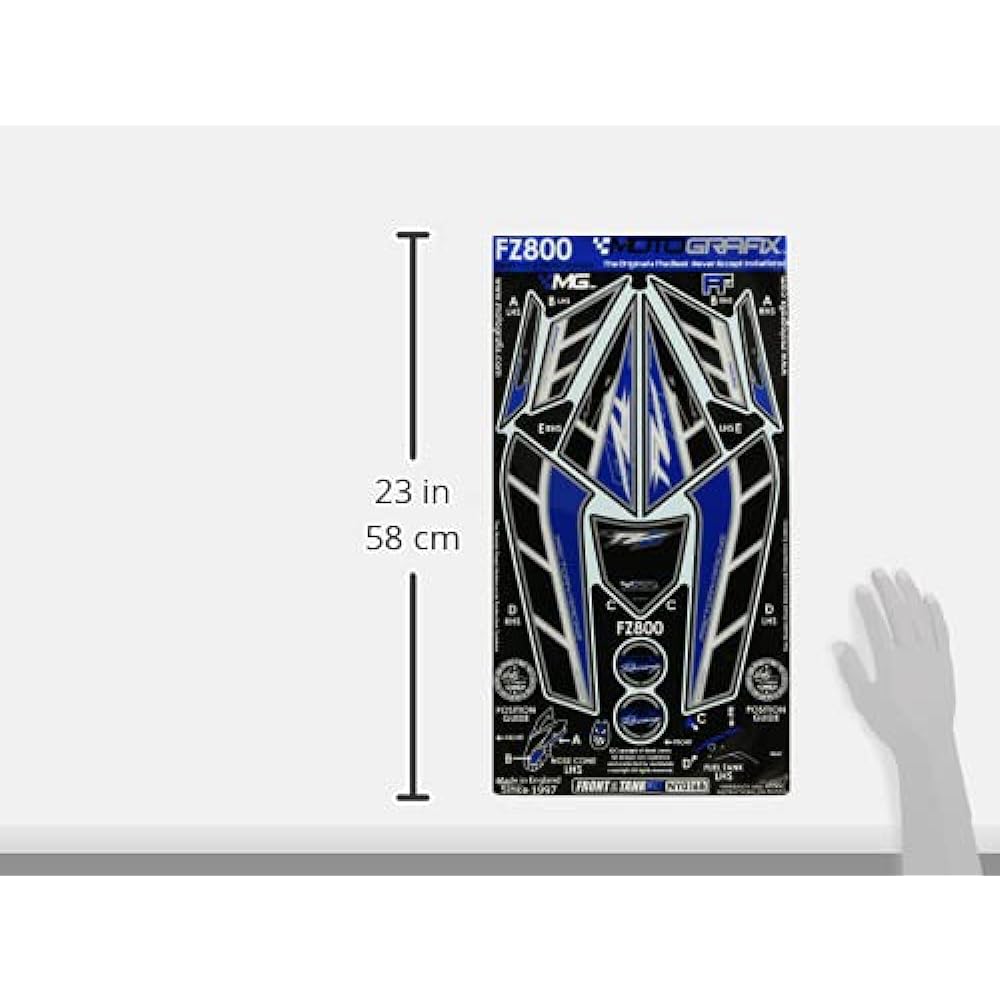 MOTOGRAFIX Body Pad FZ8 10-FRONT Black/Blue/White MT-NY016B