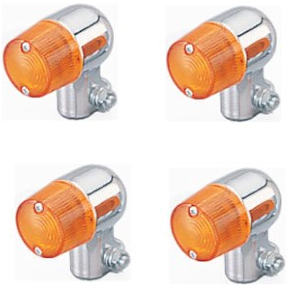 KITACO Round Mini Turn Signal Kit MONKEY (FI) Chrome/Clear 830-1137030