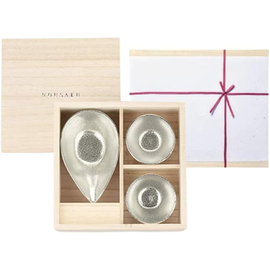 [Wrapped with Nousaku Japanese paper] Katakuchi - Small/Ginner 2-piece set in paulownia box KS1=G2 PBOX