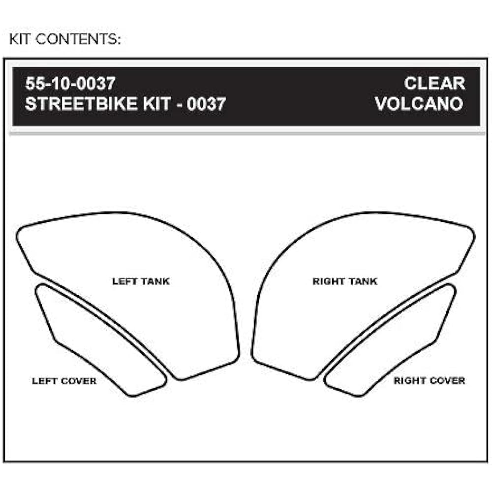 STOMPGRIP Traction Pad Tank Kit VOLCANO Black ZX-6R/RR(09-10) 55-3009B