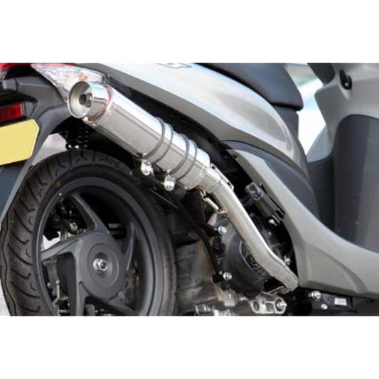 HMS Honda Dio 110 / Taranis 110 (EBJ-JF31) Compatible with 2011-2013 Models Bike Muffler R300 Up Type SUS Stainless Steel Muffler Silver Color Dio110 TARANIS110 201-005