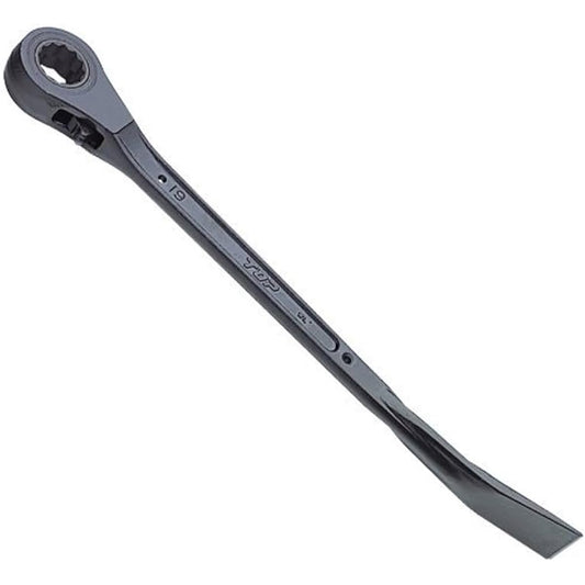 Top (TOP) Thin ratchet wrench with crowbar 19x21mm Thin socket *2 pieces RM-19x21TB