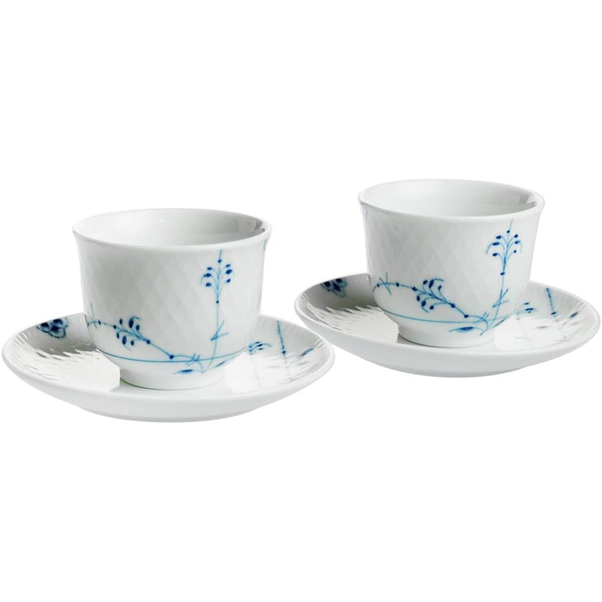 ROYAL COPENHAGEN Cup_Saucer Blue 125ml [Parallel Import Product] Blue Palmette 2-500-031 2-Pack