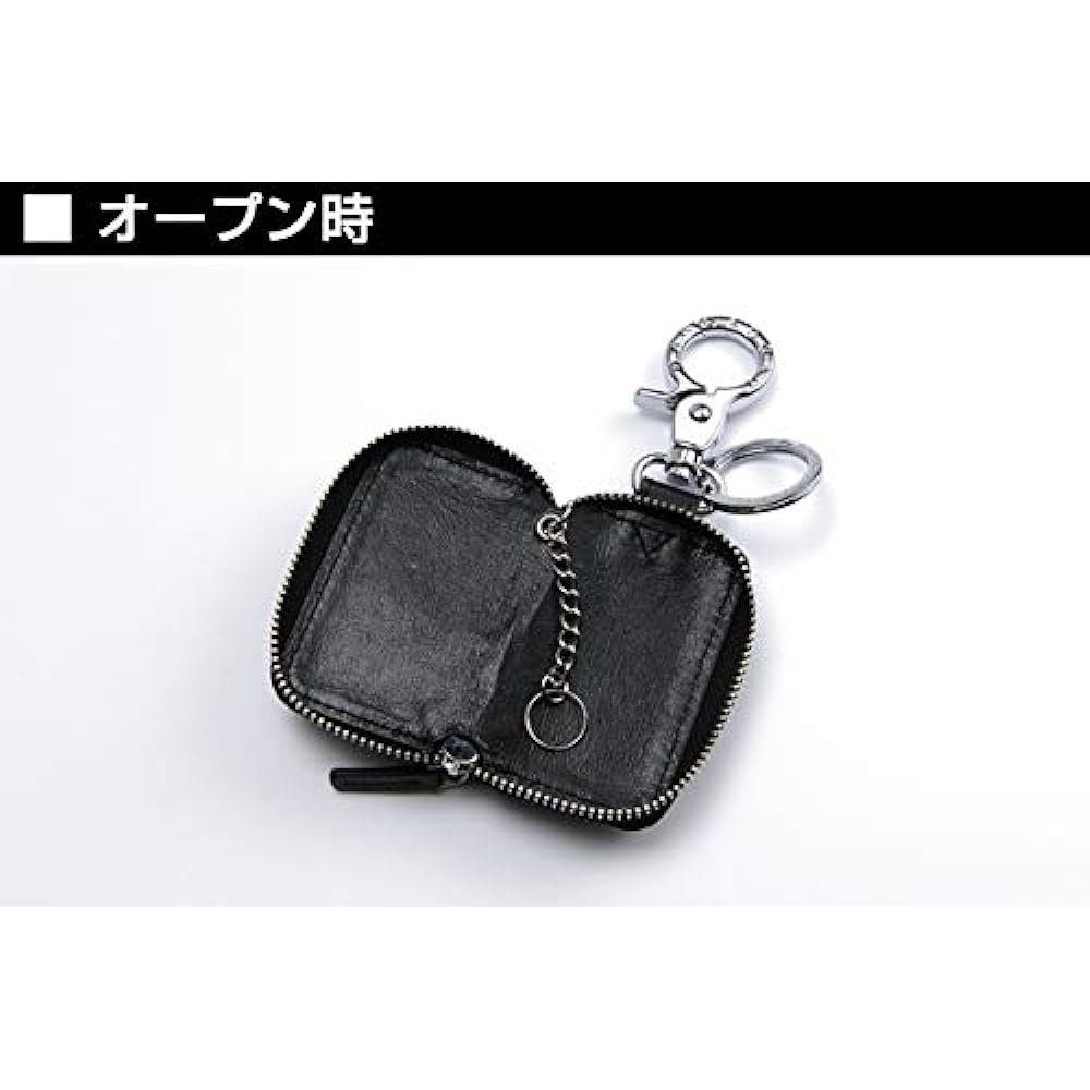Garcon DAD [Small size smart key case] Smart key case 2 Monogram leather - Enamel black/silver HA566-01 D.A.D