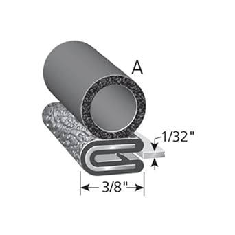 TRIM-LOK Trim Seal Side Valve with 1/32 inch edge, 3/8 inch valve seal diameter, length 25 feet-PVC plastic trim EPDM with rubber seal/Boat/RV/Truck/For home use It can be easily installed.