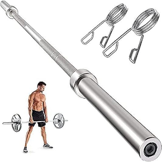 sumunior Barbell Shaft 120cm Olympic Barbell Shaft Diameter 25mm Training Shaft Muscle Training Equipment Biceps Arm Strength Strengthening Training Fitness Bar Regular Barbell Shaft Barbell Entry Training Bar Wide Grip Type Olympic Bar