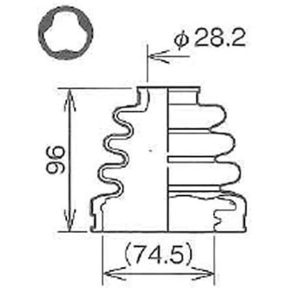 Speasy Drive Shaft Boots BAC-NA01R Height 96mm, Large diameter 74.5mm, Small diameter 28.2mm