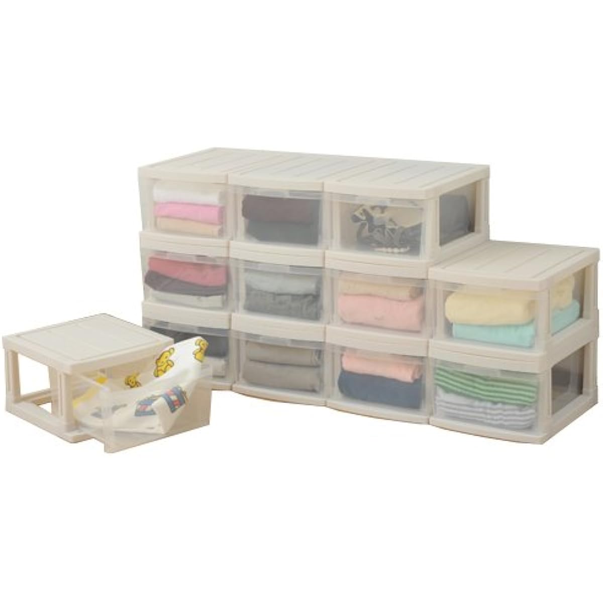 EMING Drawer Storage Case (Set of 12) Milk Tea EM1-12(MT)