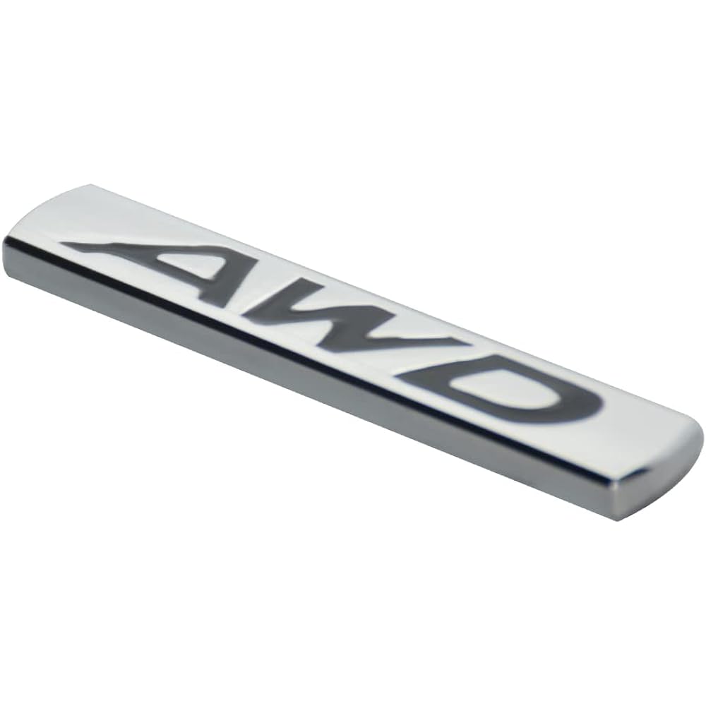 AWD Logo Emblem Tail Gate Side 3D Metal Sticker Badge Cardecal -Chrome Finished Metal Emblem AWD Badge 4 -wheel Drive SUV Off -Road Tail Gate (Chrome Black) 1 piece