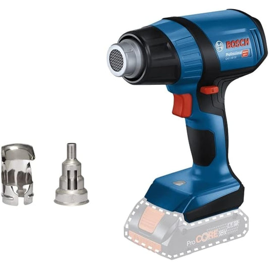 BOSCH Professional 18V Cordless Hot Air Gun (Body only, charger, battery sold separately, tip nozzle PHG-N2 x 1, PHG-N5 x 1 included) GHG18V-50H Blue