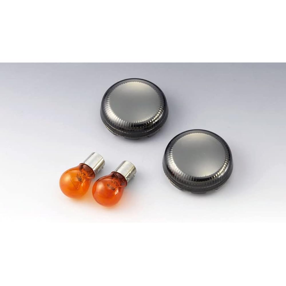 Kijima Motorcycle Turn Signal Lens Harley Genuine Type Bullet Mirror Smoke 2 Pieces HD-01286